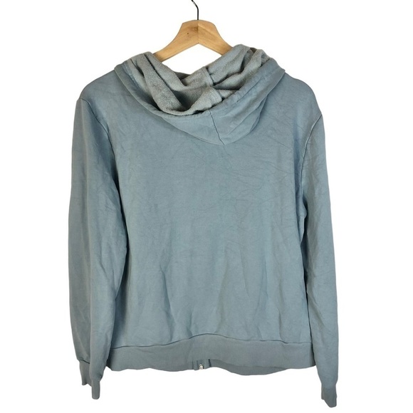 Eddie Bauer Light Blue Full Zip Fleece Lined Sweatshirt M - Picture 2 of 3